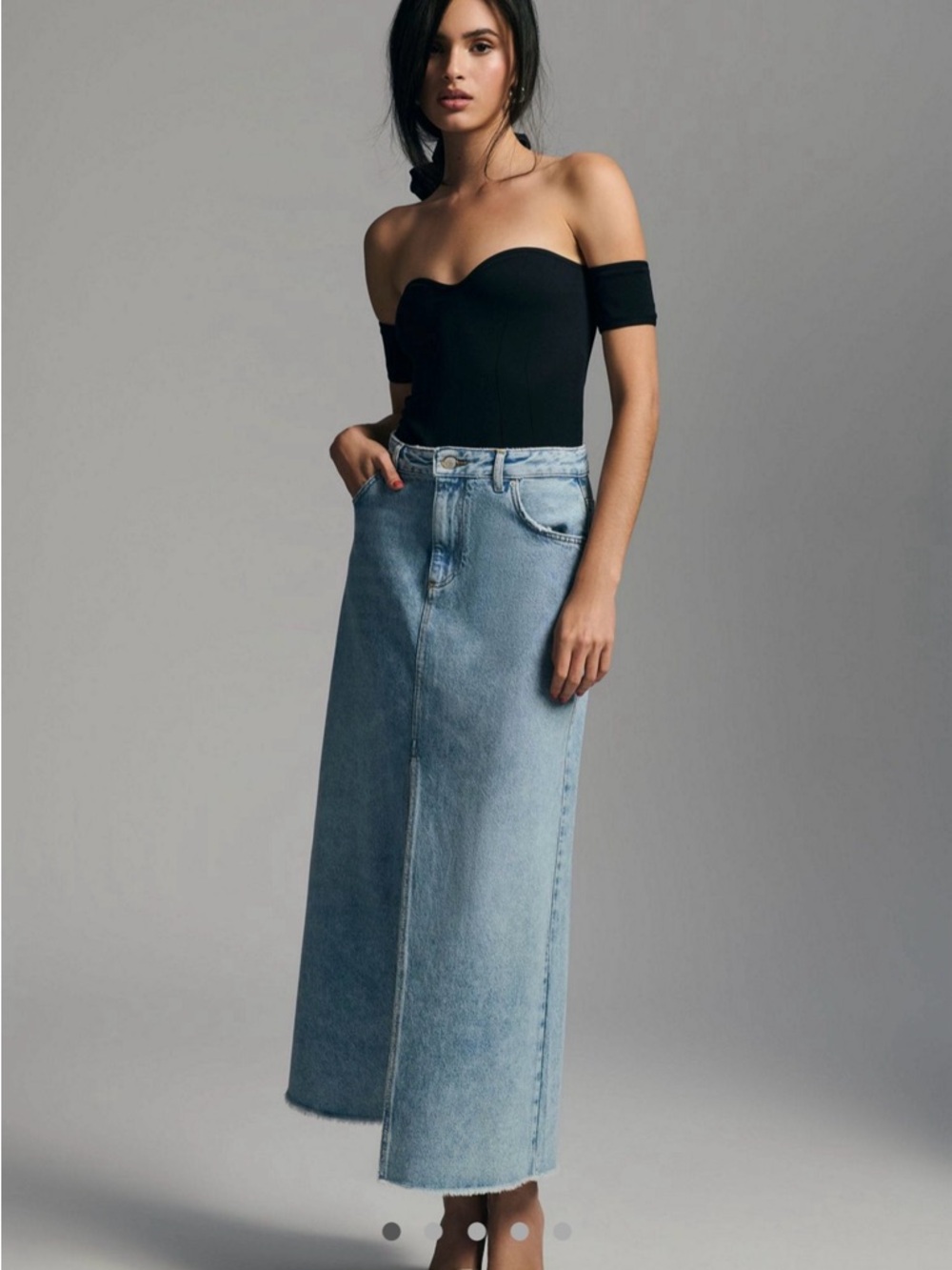 Anthropologie Pilcro Light Blue Denim Midi Skirt